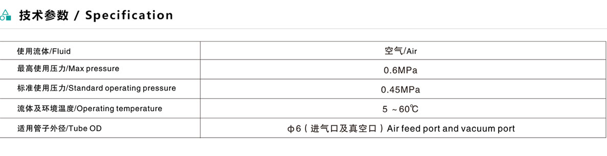 直管型真空發生器EZU系列