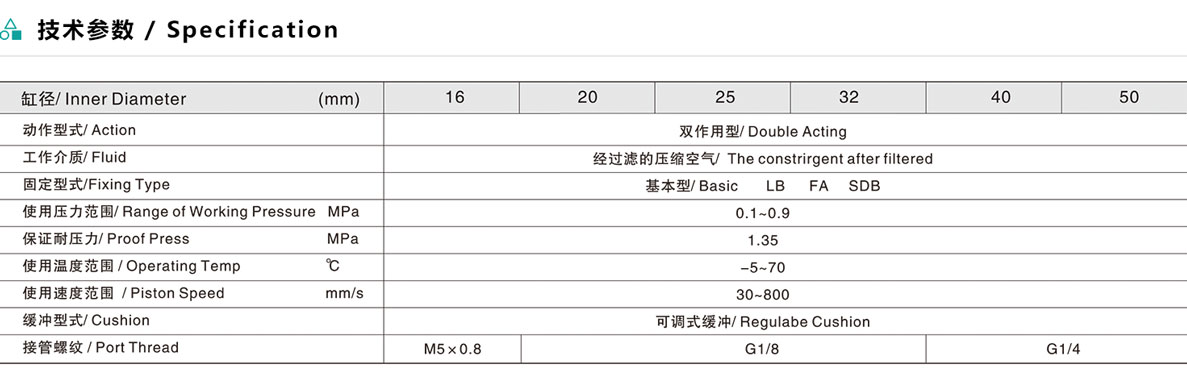 EMALHC 鋁合金迷你氣缸（可調緩沖）